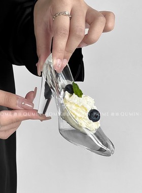 极速灰姑娘水晶玻璃鞋女透明玻璃摆件公主鞋结婚520情人节礼物送