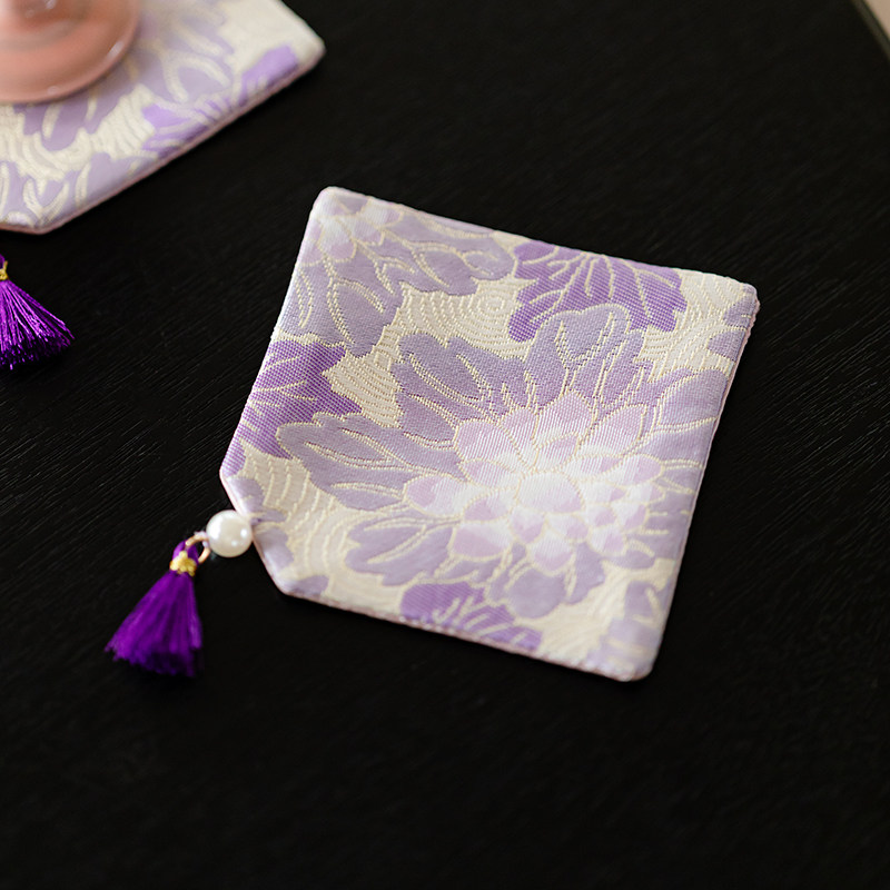 繁野轻奢猫咪设计茶席套组织锦刺子绣茶几桌旗干泡席一人用茶垫子,淘宝优惠券,粉丝福利购,淘宝优惠卷