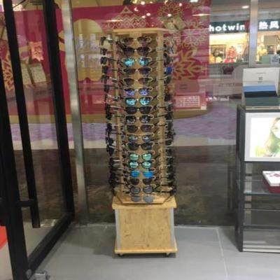 New product hook glasses shelf display rack large turntable floor-standing wooden accessories rotary storage box sun multi-layer