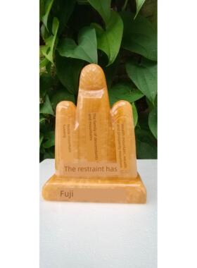 天然黄玉玉石子孙山泰山石敢当五指山原石山摆件风水补缺角靠山石