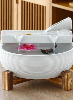 新中式简约桌面招财生财流水摆件喷泉加湿器客厅茶桌办公室装饰品