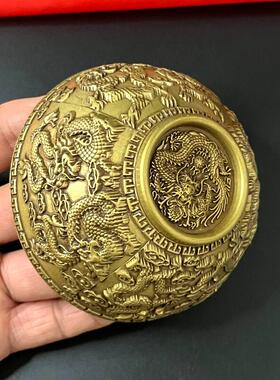 纯铜九龙浮雕龙年圣水杯供水杯净水杯供水杯家私装潢装潢