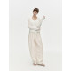 ກາງເກງຫົວ Jiyan Naibei 100 linen yarn-dyed striped straight loose-leg pants pants for women spring and summer casual pants
