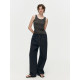 Hua Jiyan Hidden Plaid Pants 100 Cotton Plaid Elastic Waist Wide Leg Straight Pants Versatile Casual Pants Women Summer