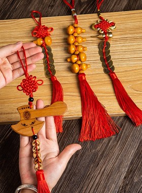 速发五钱挂件铜葫芦铜钱摆对门压门槛纯黄铜古币入户门客厅门件