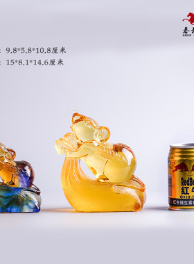 速发生法琉璃老鼠摆件金鼠饰品古日礼物礼品十二生肖鼠工艺品鼠