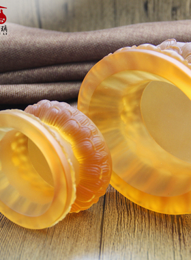 速发琉璃双层莲花底座供佛台音莲花供观摆件圆形椭圆形须弥奉供座