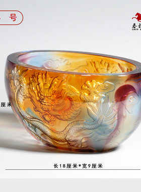 速发祥龙琉璃聚宝盆商务礼品室内装饰开钱纪念玄关家居饰品零罐业