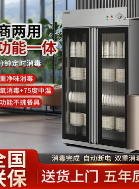 商用立式消毒柜餐饮酒店餐具保洁柜双开门不锈钢消毒碗柜食堂厨房