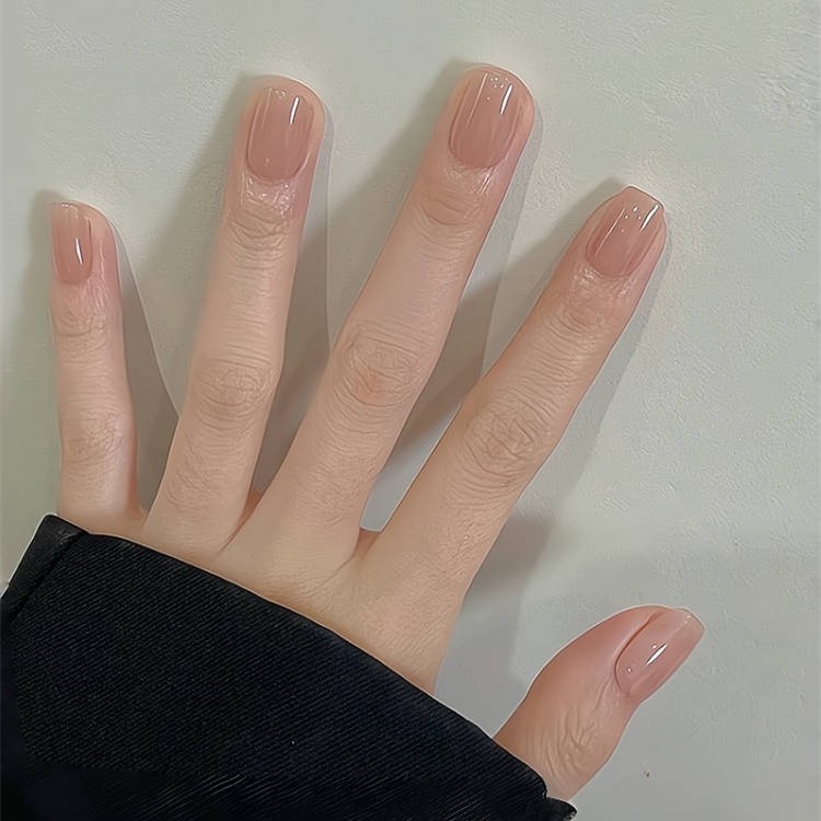 蜜桃裸色手工美甲穿戴甲短款2026新年款高级感新娘婚纱照孕妇可用,淘宝优惠券,粉丝福利购,淘宝优惠卷