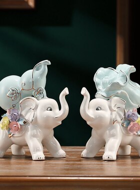 速发家艺摆件柜象工居品客厅电视柜玄关酒大装饰陶瓷创意乔迁礼物