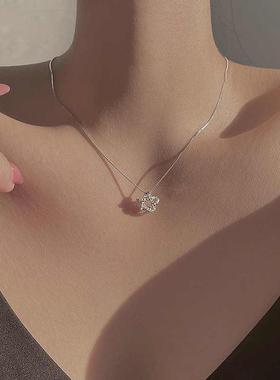 S999纯银星星项链女轻奢小众2025年新款春夏毛衣链高级吊坠锁骨链