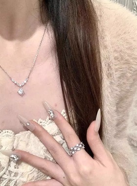 闪耀水滴纯银s999项链高级感礼物