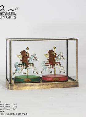 长方形复古铜框玻璃罩文物展示柜微景观摆件透明玻璃防尘罩