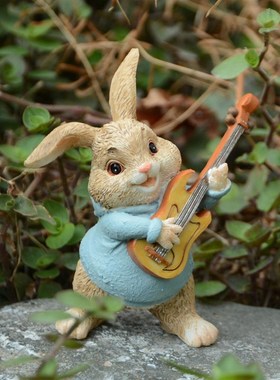 创意可爱兔子摆件桌面装饰品花盆小摆件女生房间生日礼物儿童房