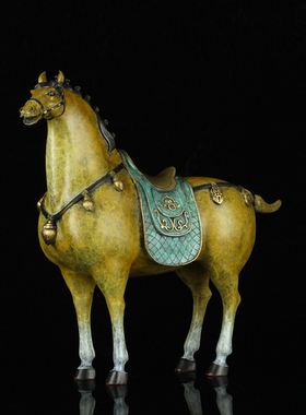 纯铜唐马工艺品创意铜马家居客厅马到成功摆件生肖马乔迁开业礼品