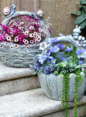 户外庭院美式花园创意动物花篮花盆阳台家居草坪装饰布置造景摆件