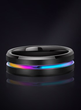 好货New Unisex Engagement Rings 8mm Width Black Tungsten Car