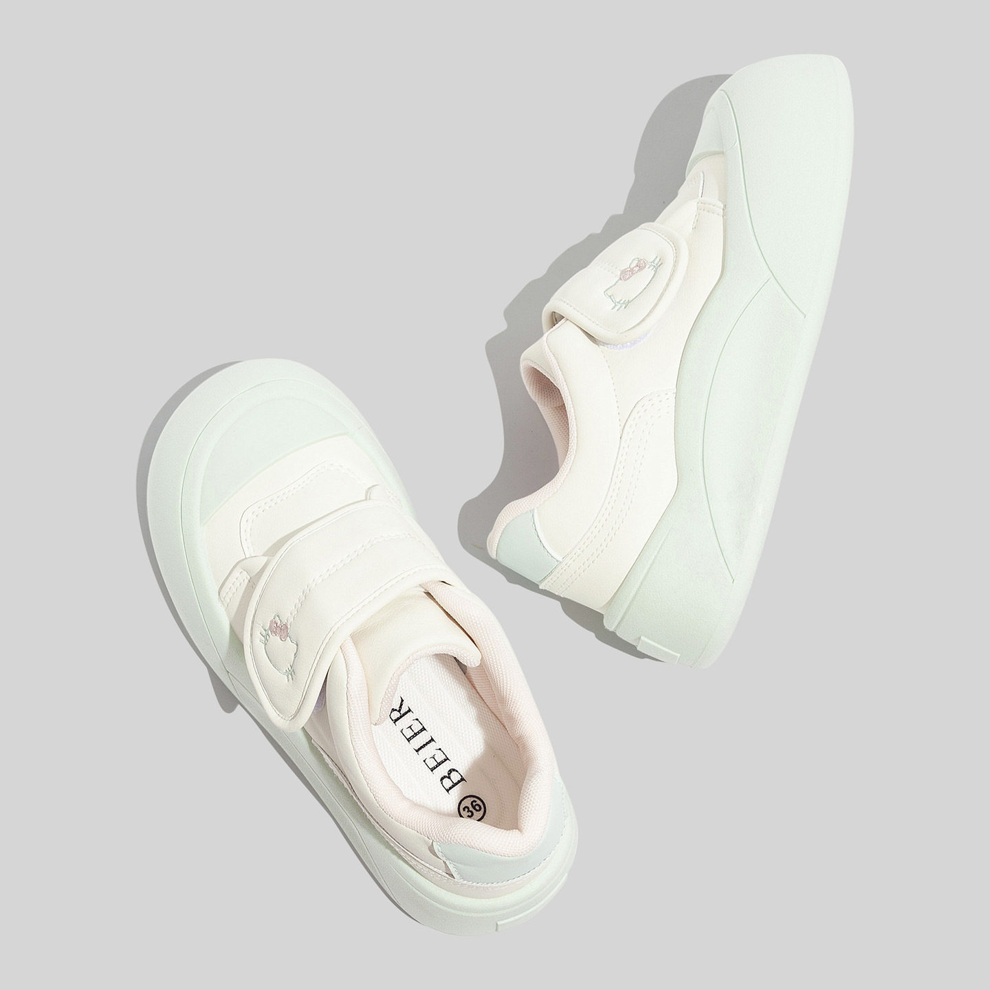 森屿女鞋简约时尚可爱低帮小白鞋女2026新款春季百搭魔术贴休闲厚,淘宝优惠券,粉丝福利购,淘宝优惠卷