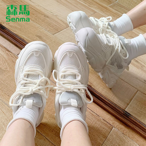 森马女鞋秋款2025新款超火老爹鞋女厚底增高爆款休闲运动鞋子女款 - 图1