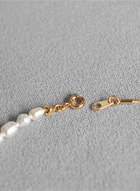 法式气质珍珠拼接可调节项链吊坠