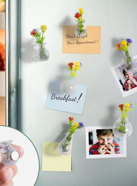 迷你磁吸小花瓶冰箱贴DIY饰品配件玻璃瓶猫须收集瓶跨境爆品