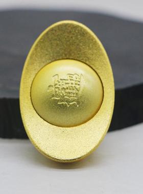 黄铜元宝摆件中式镀金元宝复古风办公室居家小装饰品聚宝盆装饰