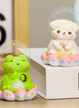 情绪稳定小摆件喜气莲莲莫生气摆件工位装饰品休闲解压小木鱼礼物