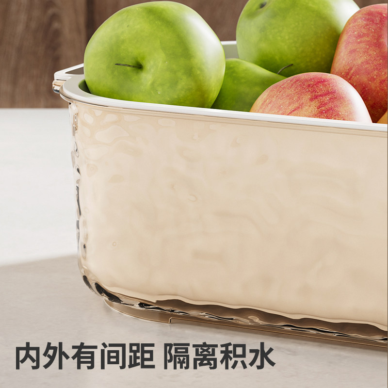 双层沥水篮新款加厚洗菜盆漏盆淘菜盆塑料家用厨房洗水果盘滤水篓,淘宝优惠券,粉丝福利购,淘宝优惠卷