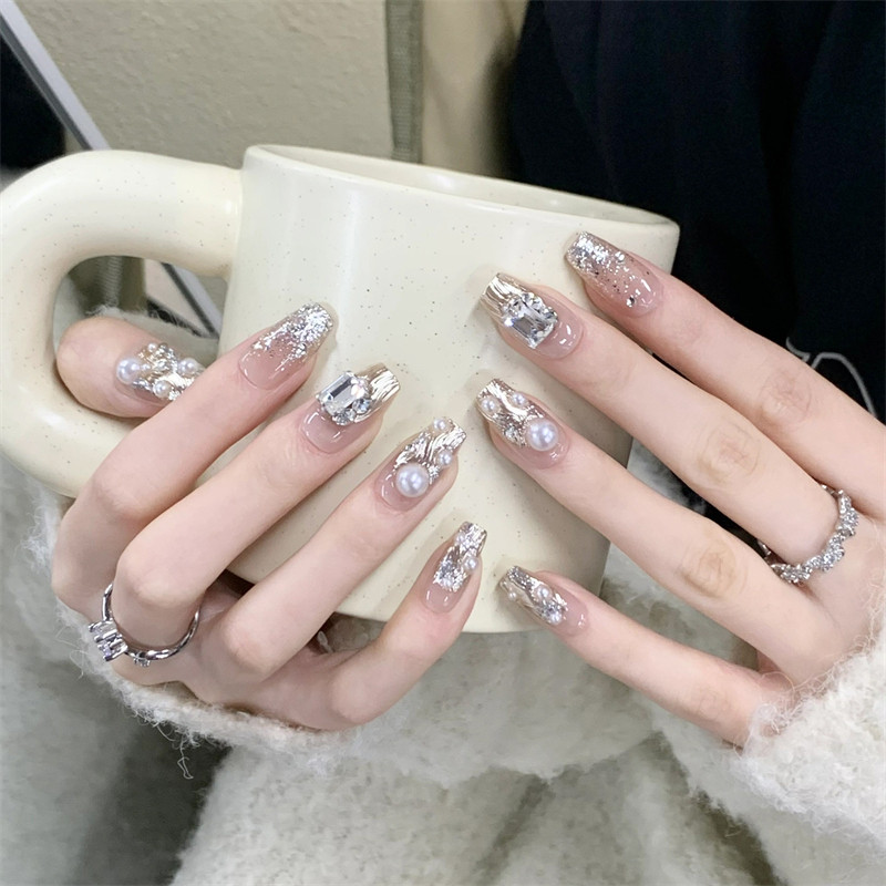 植兔梦繁星亮晶晶满钻手工穿戴甲秋冬高级感短款美甲显白气质贴片,淘宝优惠券,粉丝福利购,淘宝优惠卷