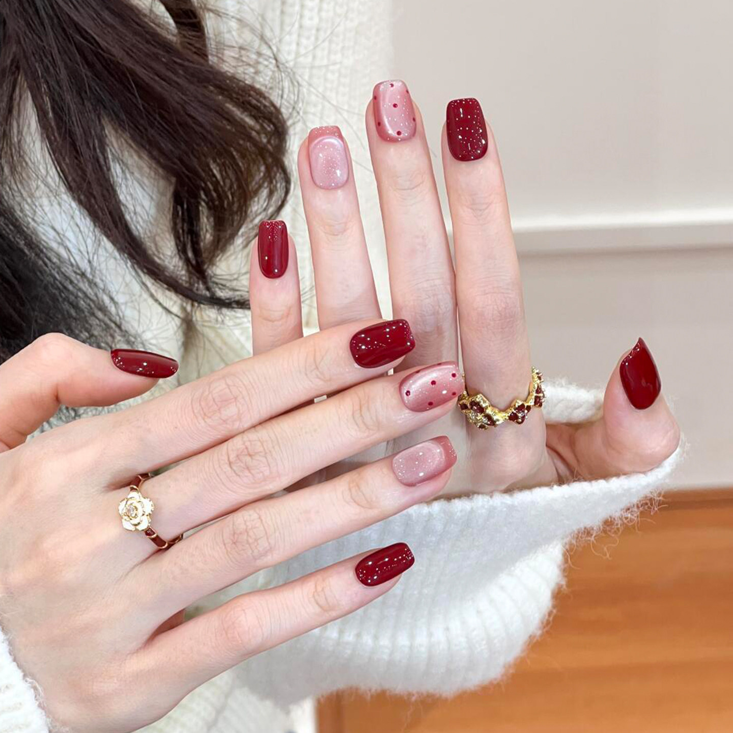 植兔法式甜心手工穿戴甲高级感猫眼裸色显白美甲短款绝美甲片,淘宝优惠券,粉丝福利购,淘宝优惠卷