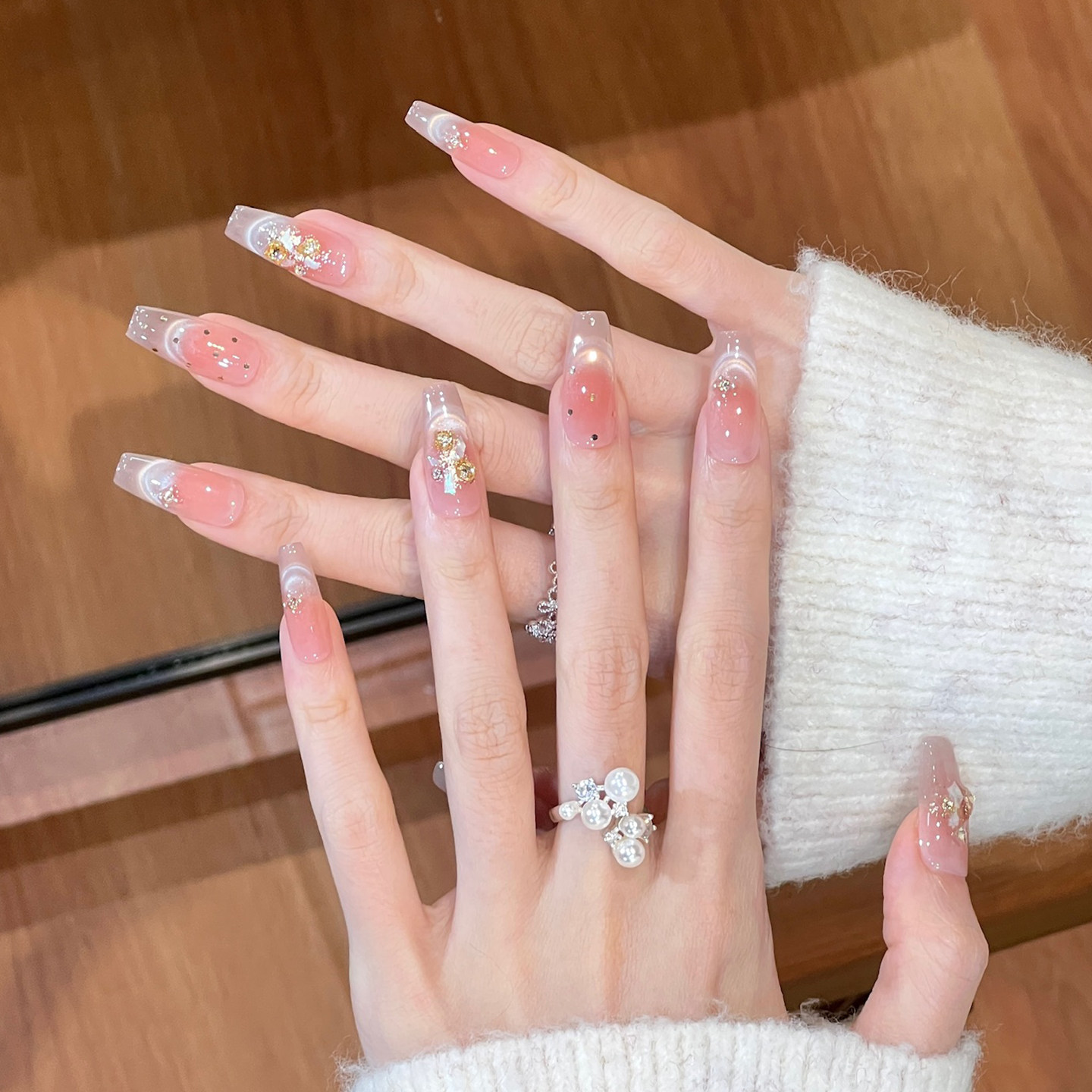 植兔手工穿戴甲2025新款高级法式水光感猫眼美甲显白裸色腮红贴片,淘宝优惠券,粉丝福利购,淘宝优惠卷