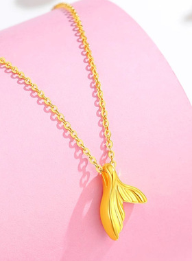 925银金色余生有你鱼尾项链新款轻奢高级小众设计不掉色锁骨链