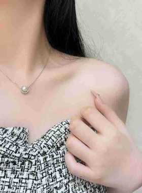 925银星轨环绕圆珠项链秋季轻奢优雅时尚高级不掉色锁骨链