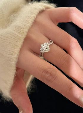 925银爆闪加冕皇冠v型戒指环简约