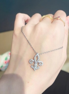 925银鸢尾花项链女新款高级感轻奢小众燕尾花不掉色锁骨链简约