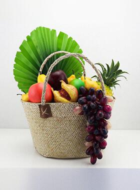 样板房厨房饰品组合田园风格高端创意水果篮模拟水果套装民宿软饰
