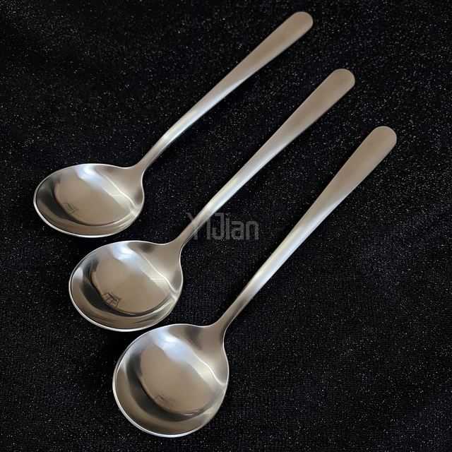 316L stainless steel household long handle spoon minimalist round spoon