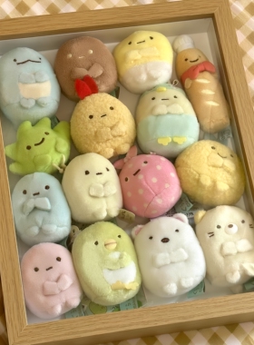 角落生物专属小屋！日系古早相框收纳木质萌粒公仔展示防灰尘神器