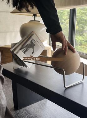 桌面圆球重力趣味书架（原木版）