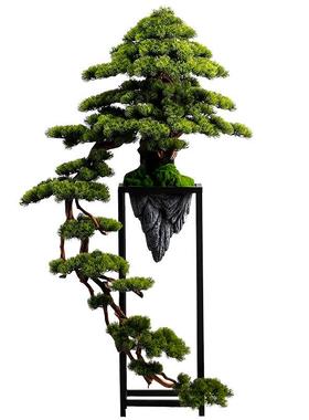 中式彷真实木迎客松招财绿植物客厅假树落地会所大型开业礼物摆件