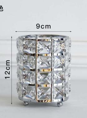 北欧轻风镀金铁艺化笔筒卧室化妆面妆笔SJT7448首饰收纳桌筒纸巾