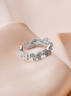 elegant butterfly ring women diamond ring index finger ring