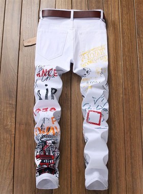 High Sreet Fashion Mens Jeans Night Club Black White Color P