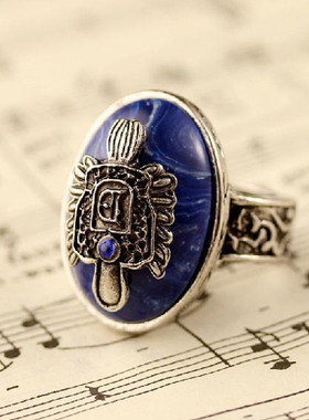 The Vampire Diaries Ring New Fashion Punk Blue Enamel Ring F