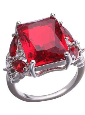 Hecheng New Natural Ruby Engagement Ring Fashion Marquise Ri