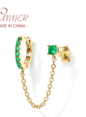 2023 1PC Exquisite Round Zircon Tassel Chain Earring