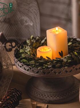 美式铁艺工业风蜡烛台民宿卧室装饰工艺品复古鸟笼烛台摄影道具