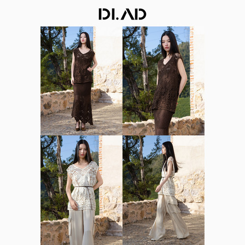 DI.AD  镂空夏季毛衫（含腰带）上衣轻熟优雅短袖女 DB622232M4 - 图2