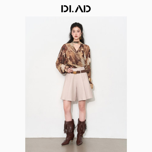 DI.AD  26秋季新款阔版休闲阔腿短裤女DC613006K4 - 图3
